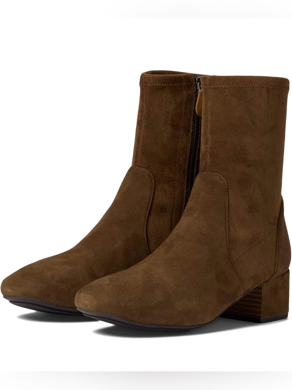 Gentle Souls by Kenneth Cole Brown Suede Ella Ankle Booties with Low Block Heel